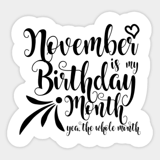 November Birthday Sticker